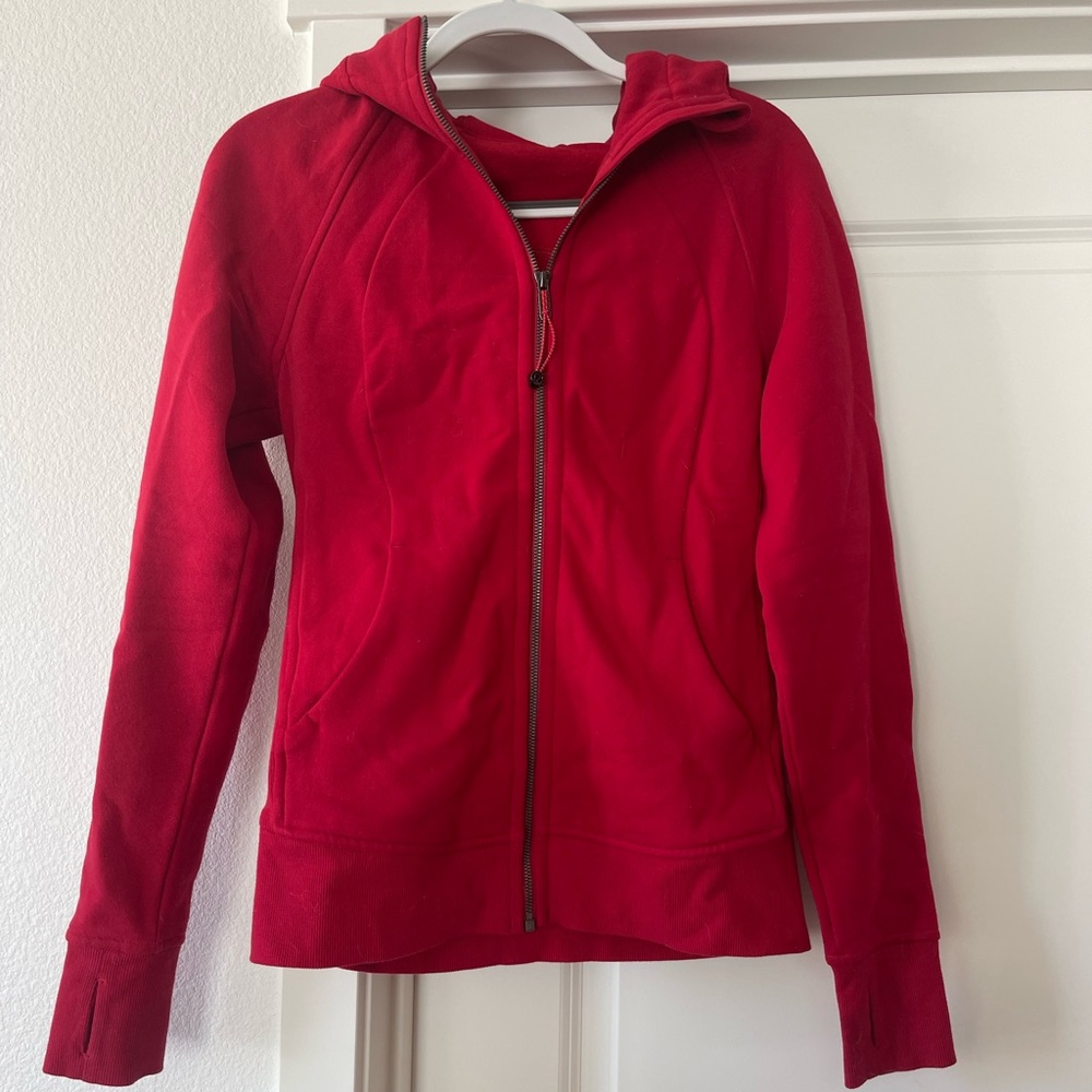 Lululemon Scuba Hoodie in Red, size 6